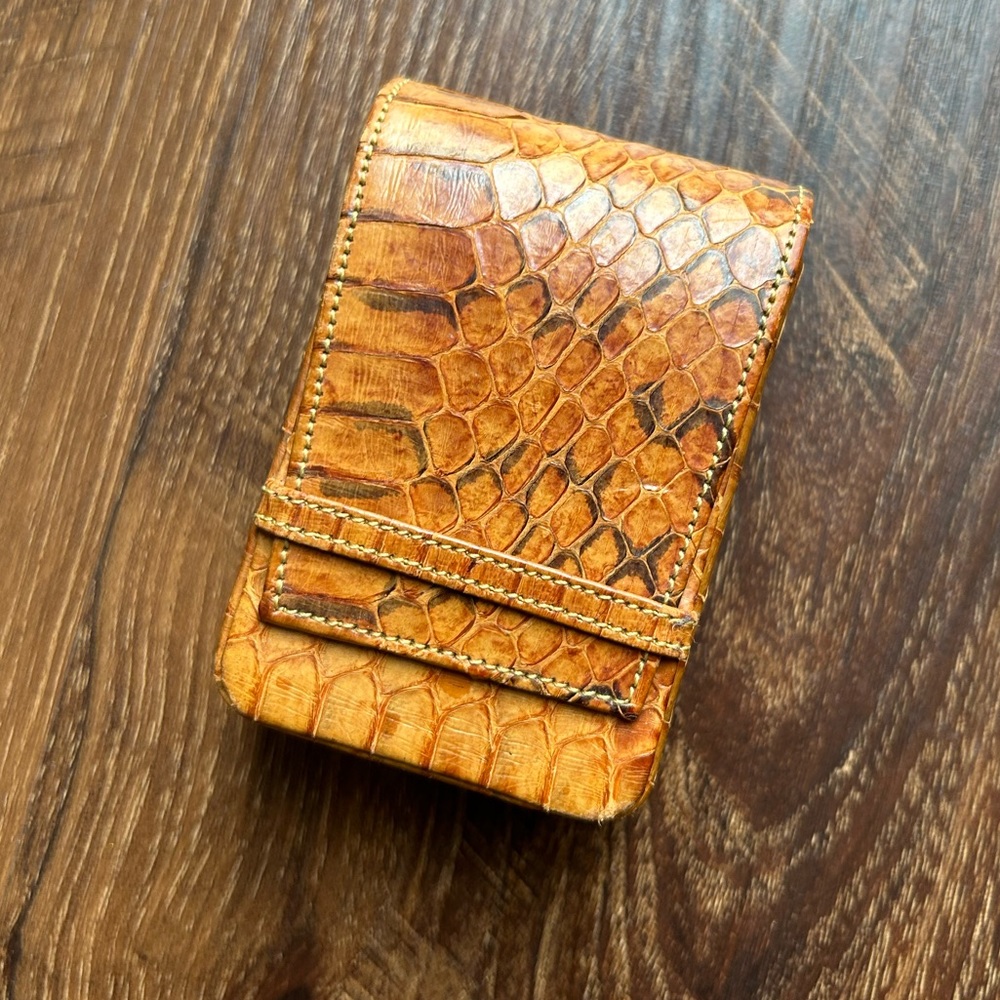 Vintage Sandley snakeskin cigarette case.